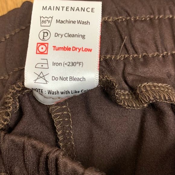 💰Tarse Silky Chocolate Brown Loose Yoga  Lounge  Flowy Cropped Pants - Size L - Picture 8 of 10